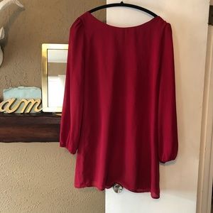 High neck open cross back dress